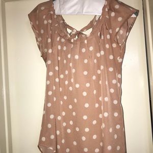 Lauren Conrad polka dot cap sleeve blouse